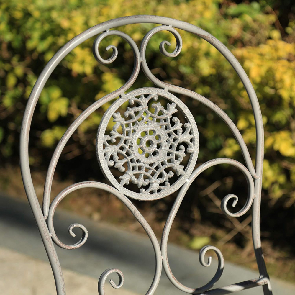 Glamhaus Murcia 2 Seater Bistro Set Antique Grey Image 3