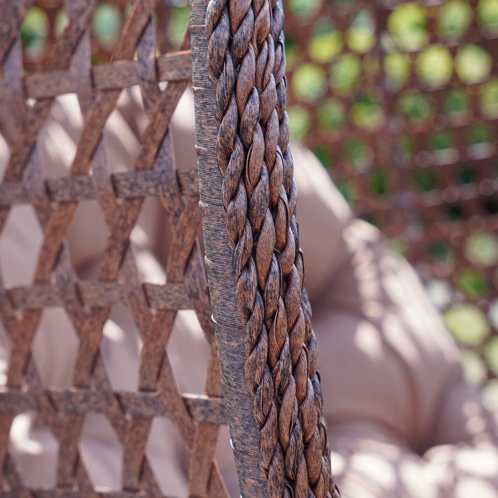 Artemis Home Sunbury Single Brown Rattan Effect Hanging Egg Pod Chair Image 4
