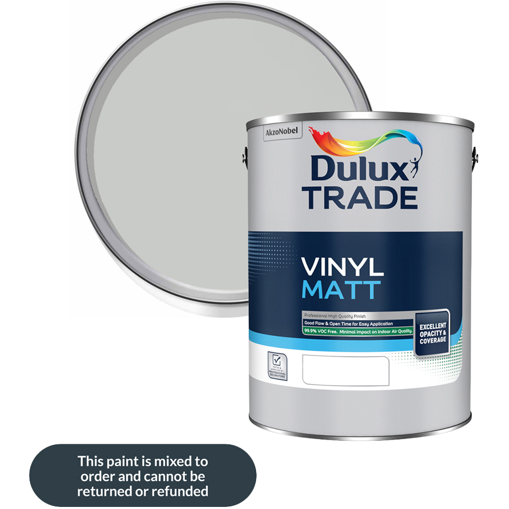 Dulux Trade Beachcomb Grey Walls and Ceilings Vinyl Matt Paint 5L Image 1