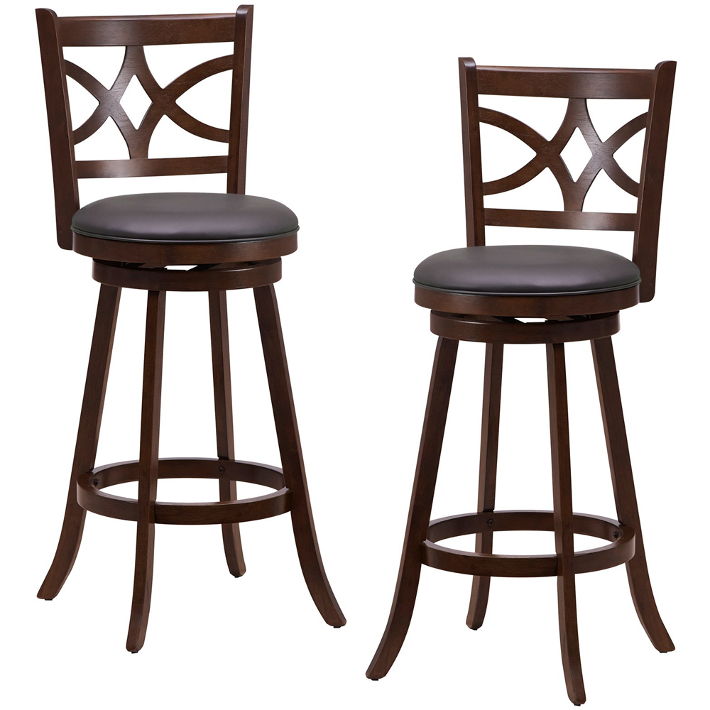 Costway Swivel Counter Height Bar Stool Set of 2 Image 2