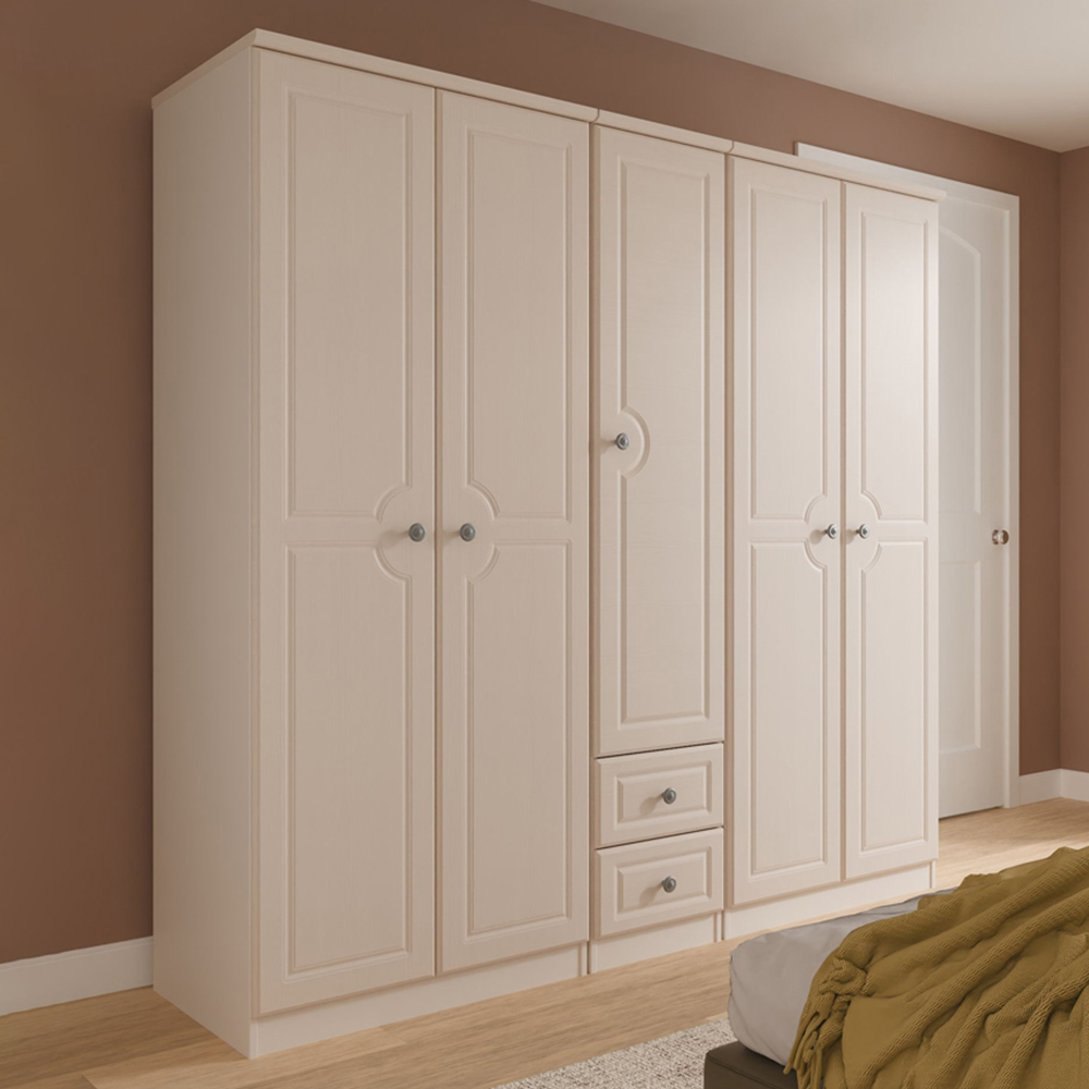 Crowndale Pembroke 5 Door 2 Drawer Kashmir Ash Wardrobe Ready Assembled Image 1