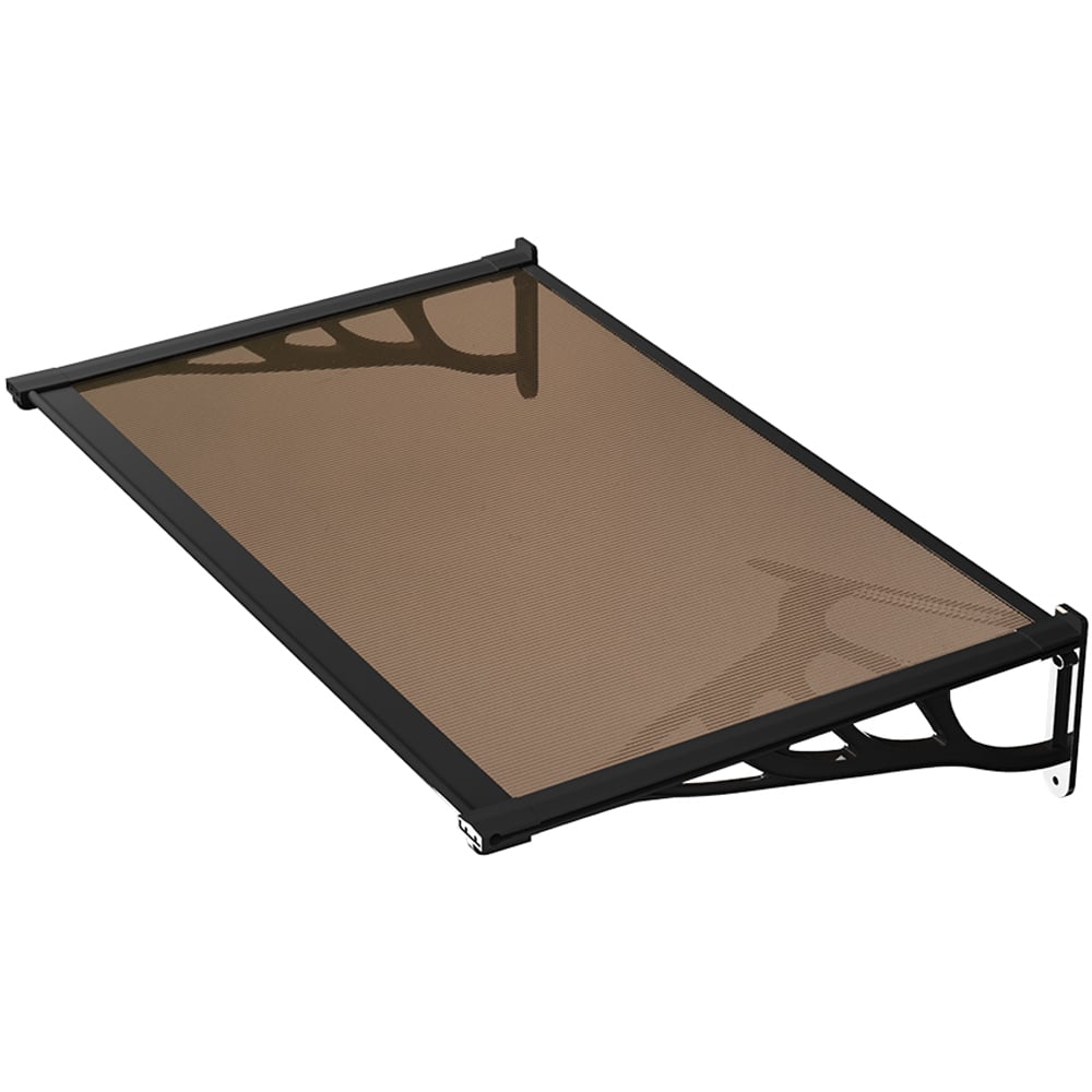 Living and Home Dark Brown Flat Door and Window Canopy 1.5 x 0.9m Image 2