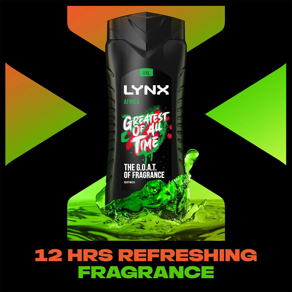 Lynx Africa The G.O.A.T. of Fragrance 12H Refreshing Shower Gel 500ml 4 Pack Image 6
