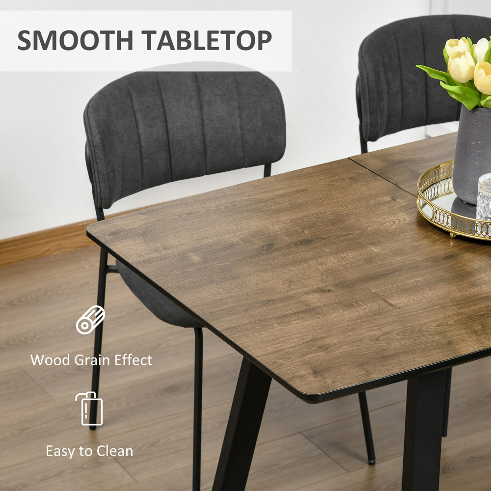 Portland 6 Seater Extendable Dining Table Brown Image 5