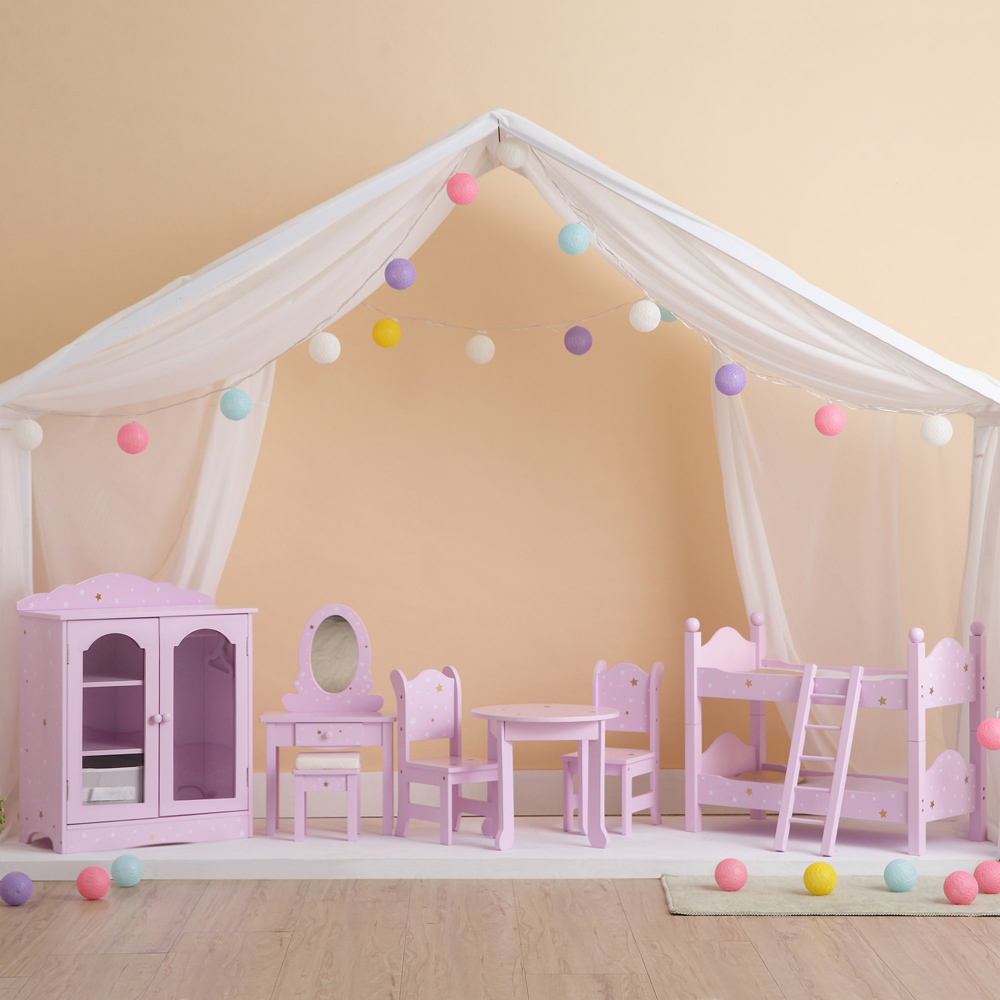 Teamson Kids Olivia's Little World 2 Door Twinkle Stars Princess Fancy Closet with 3 Hangers Image 6