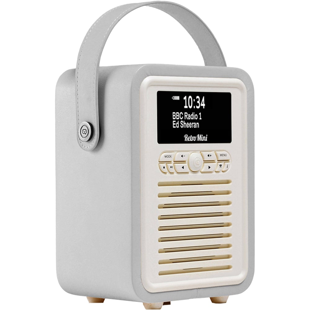 VQ Retro Mini Grey DAB Digital Radio Image 1