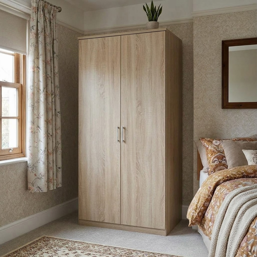TJ'S Gerven 2 Door Oak Wardrobe Image 4