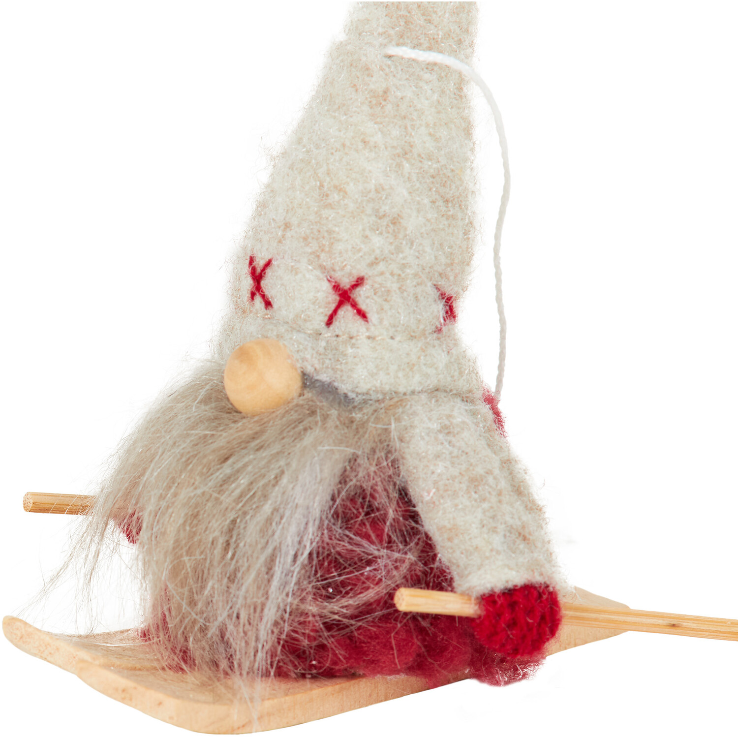 Hanging Sleigh Gonk Christmas Decoration - Natural Image 4