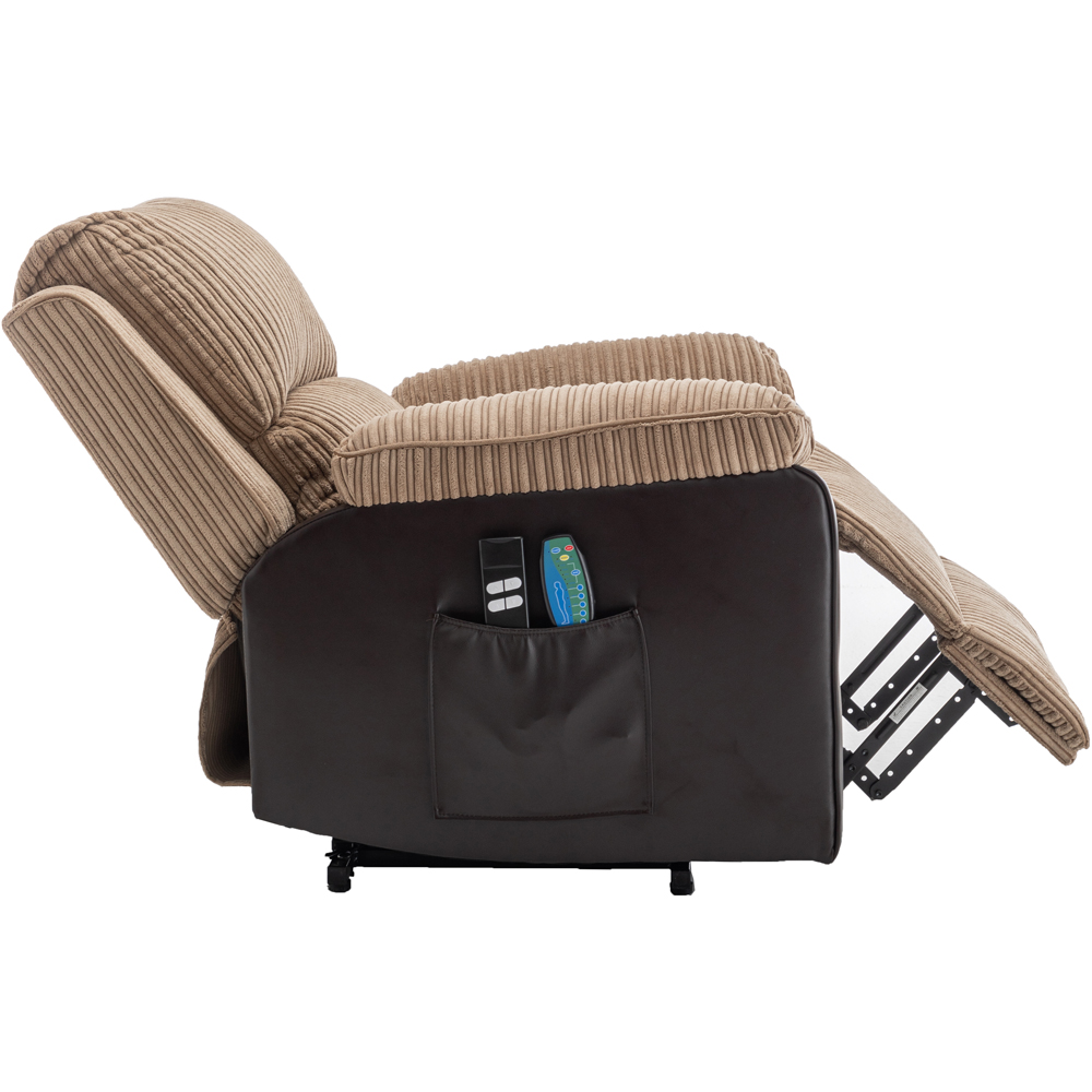 Furniture One Brown Electric Rise Recliner Armchair with Massager Image 4