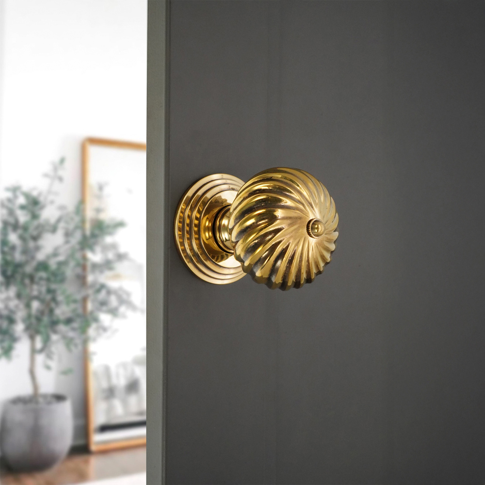 Spira Brass Aged Brass Burcot Mortice Door Knob 2 Pack Image 2