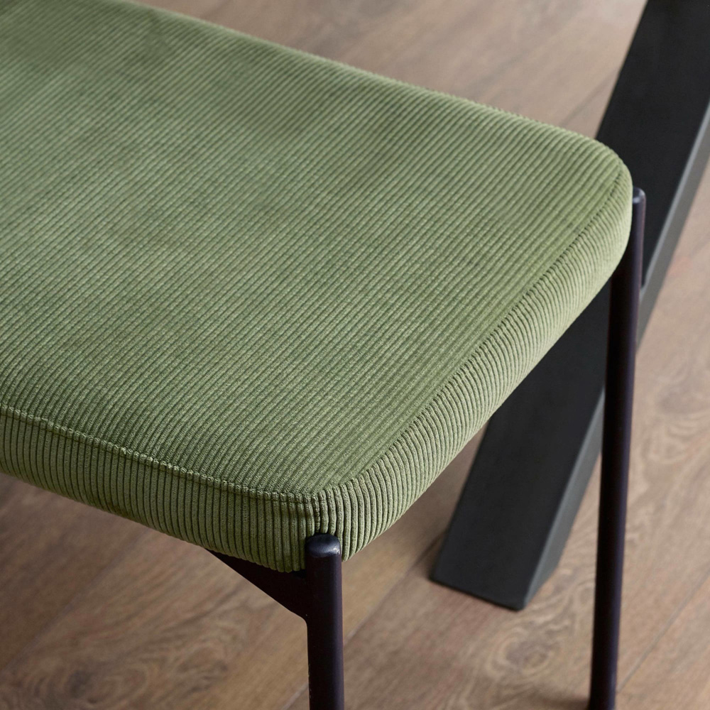 Julian Bowen Leonie 2 Seater Green Velvet Dining Bench Image 4