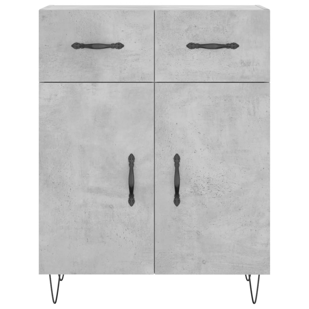 vidaXL 4 Door 2 Drawer Concrete Grey Highboard Image 8