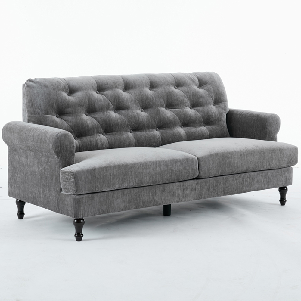 Furniture One 3 Seater Grey Mid Century Sofa Image 2