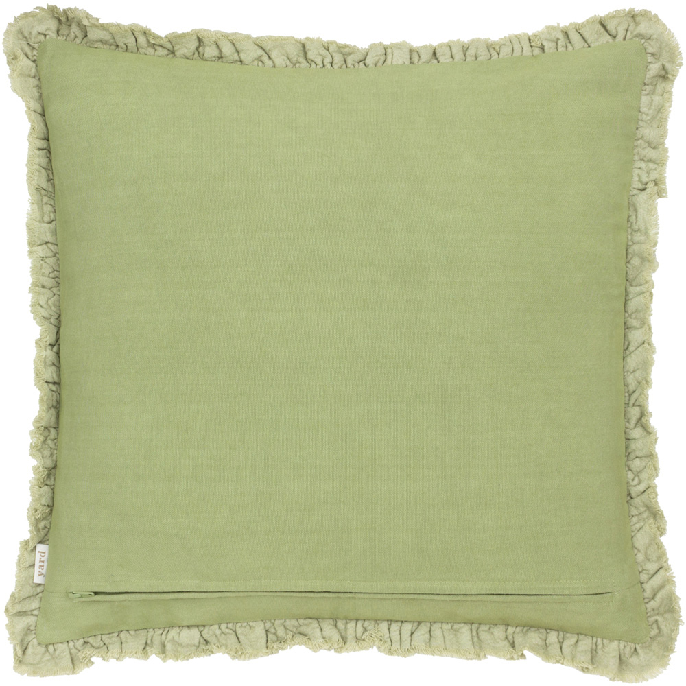 Yard Bertie Sage Cotton Velvet Cushion 45 x 45cm Image 3