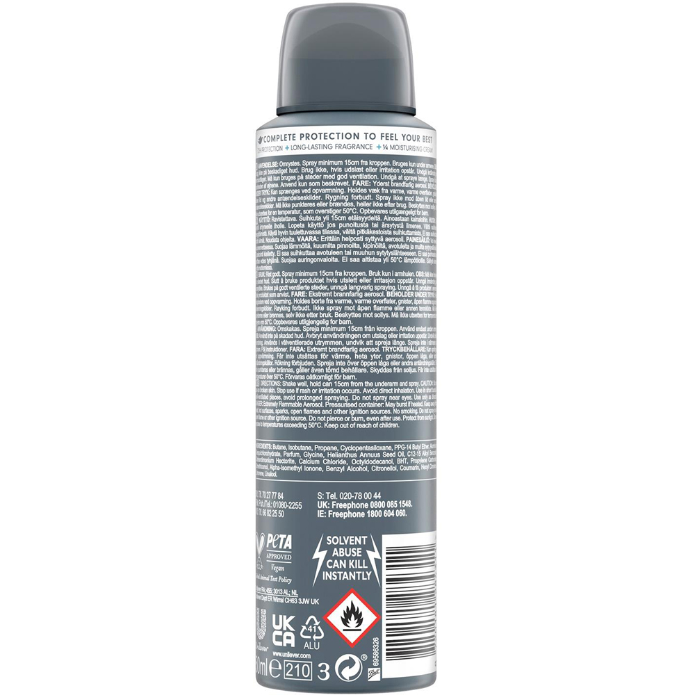 Dove Men+Care Advanced Clean Comfort Anti-Perspirant Deodorant 150ml 12 Pack Image 3