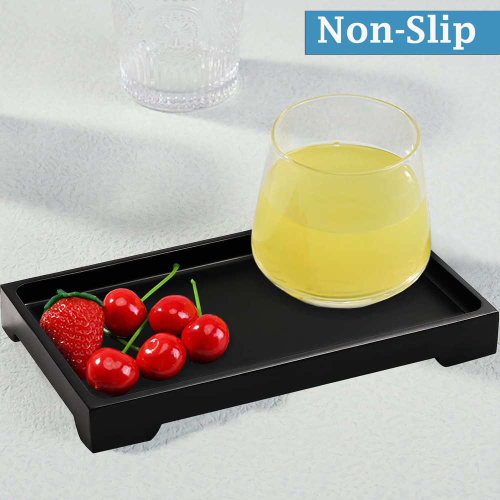 ATEK Medium Black Multi-Purpose Resin Vanity Serving Tray Image 6