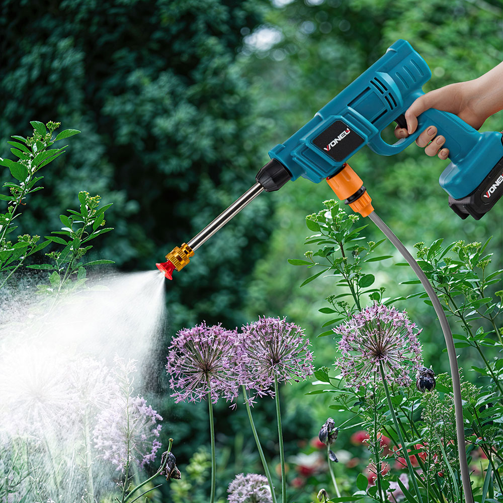 Living and Home GT200026 260W Blue Cordless Handheld Pressure Washer with 2 Batteries and 5m Hose Image 2