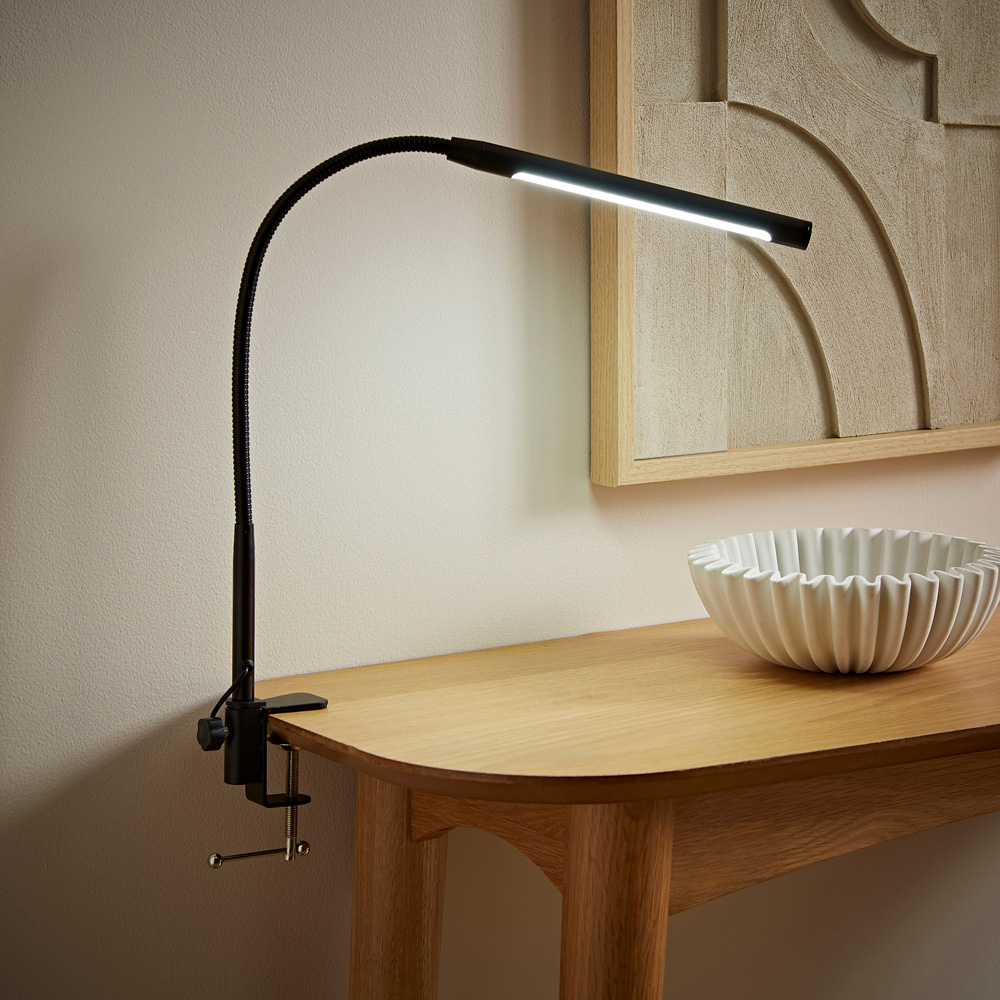 ValueLights Daylight Black Clamp LED Desk Lamp Image 2