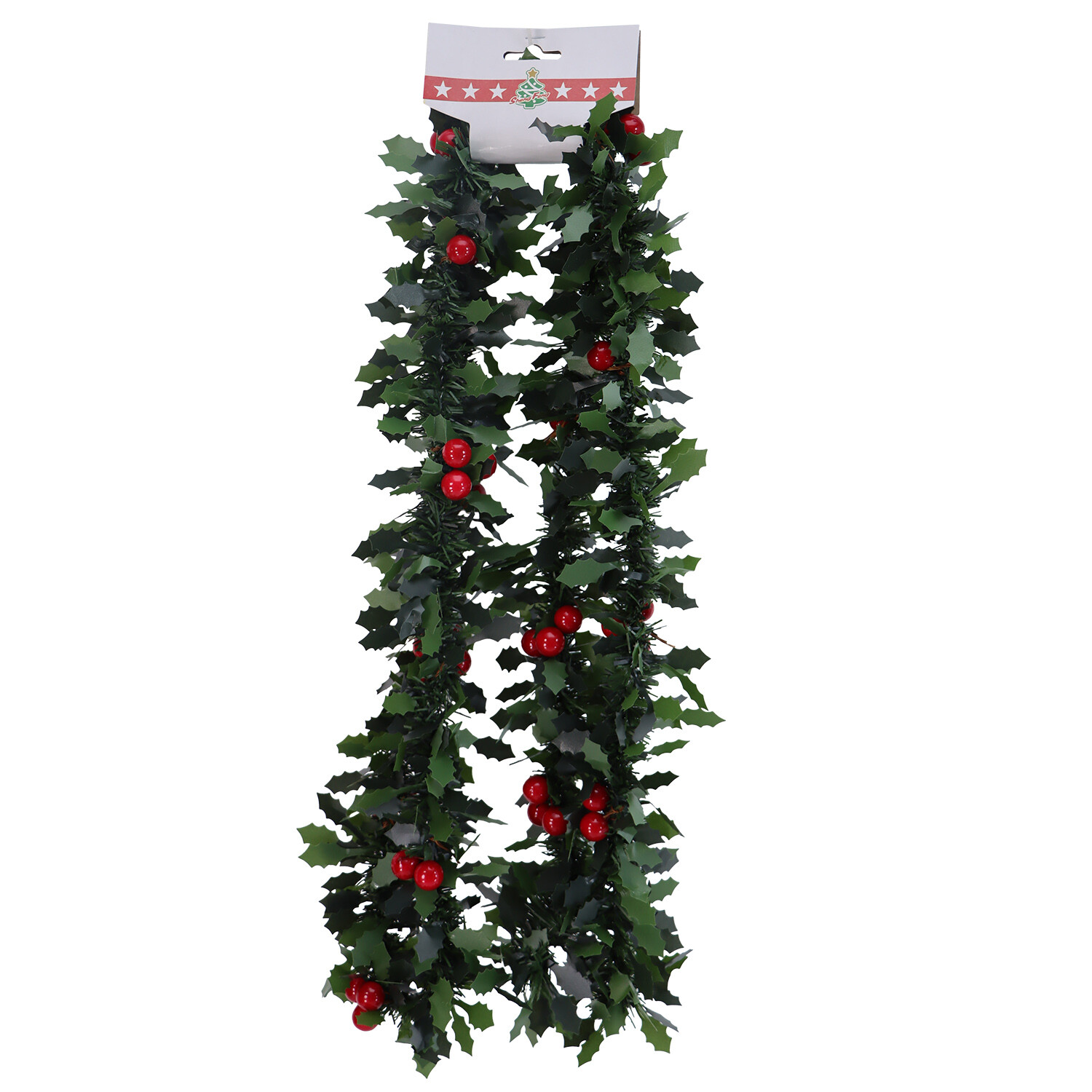 Green Leaf Tinsel Berry or Pinecone Garland - Green Image 1