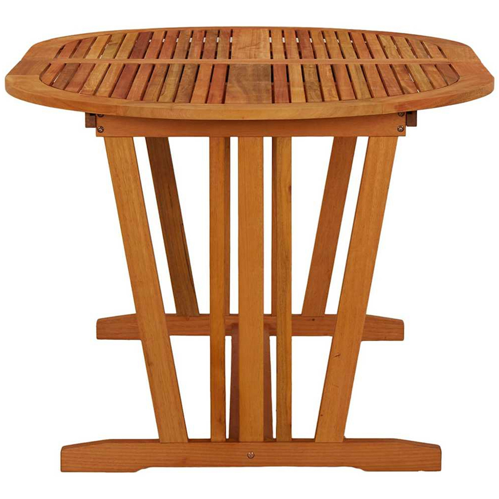 vidaXL 6 Seater Solid Eucalyptus Extendable Garden Table Brown Image 3