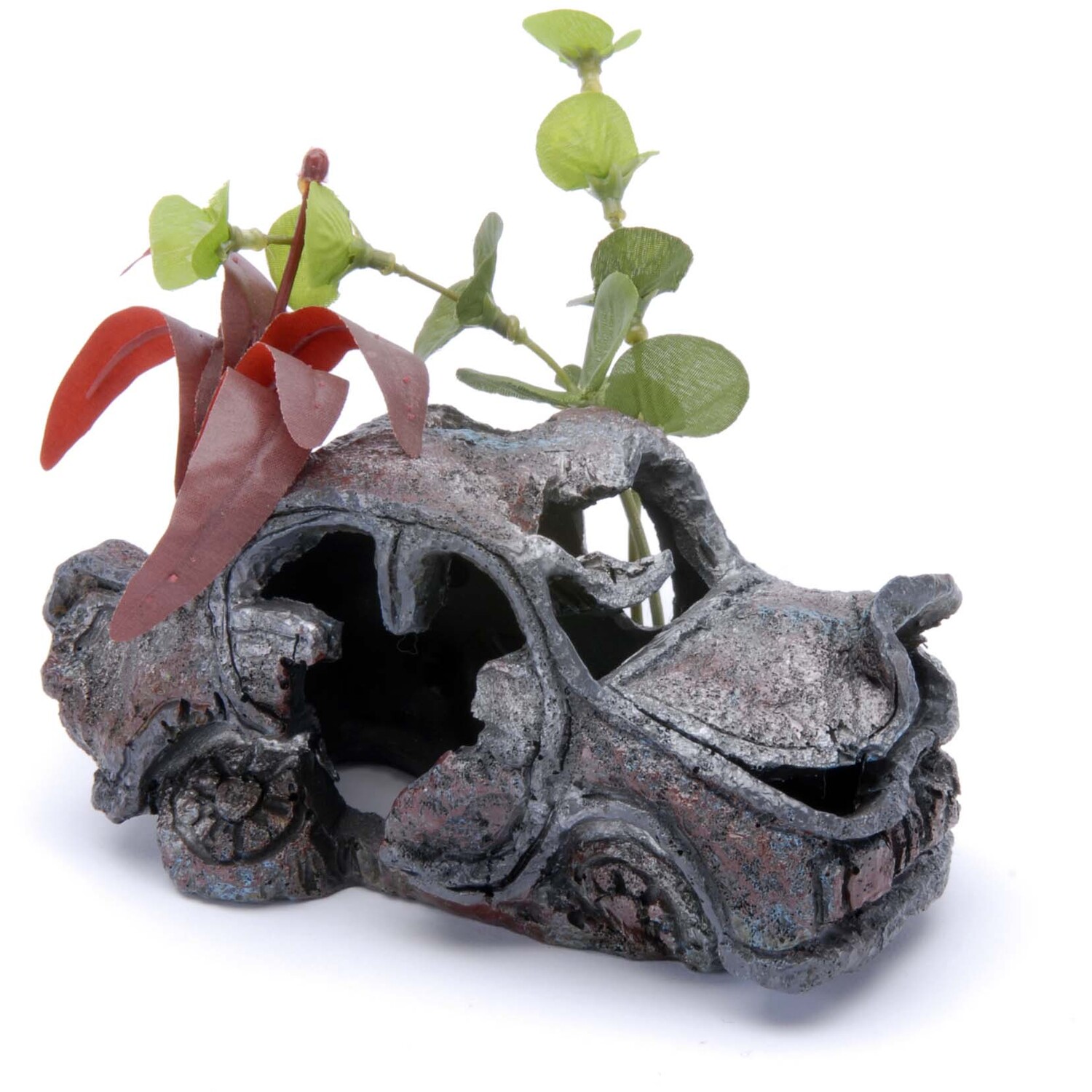 Car Wreck with Plants Image
