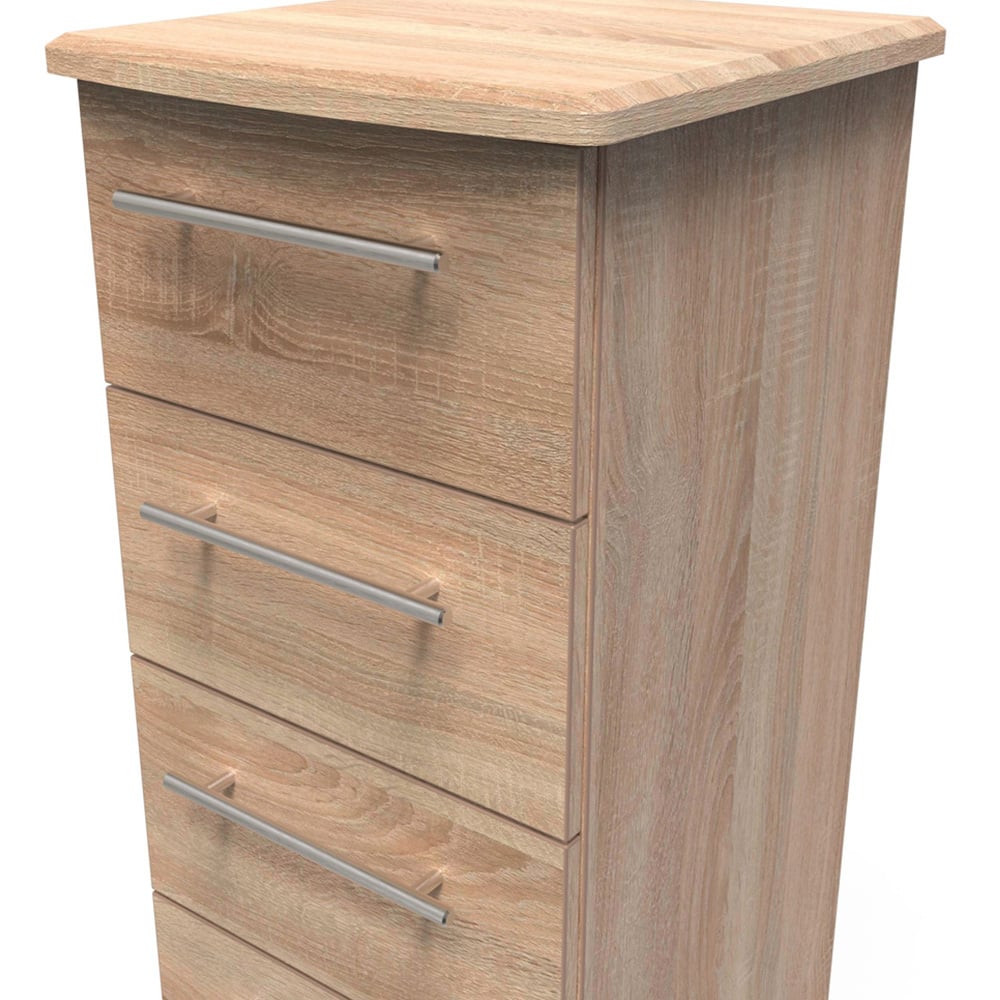 Crowndale Sherwood 4 Drawer Bardolino Oak Bedside Cabinet Image 5