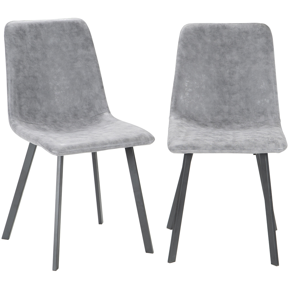 Ezra Set of 2 Grey Dining Chair Image 2