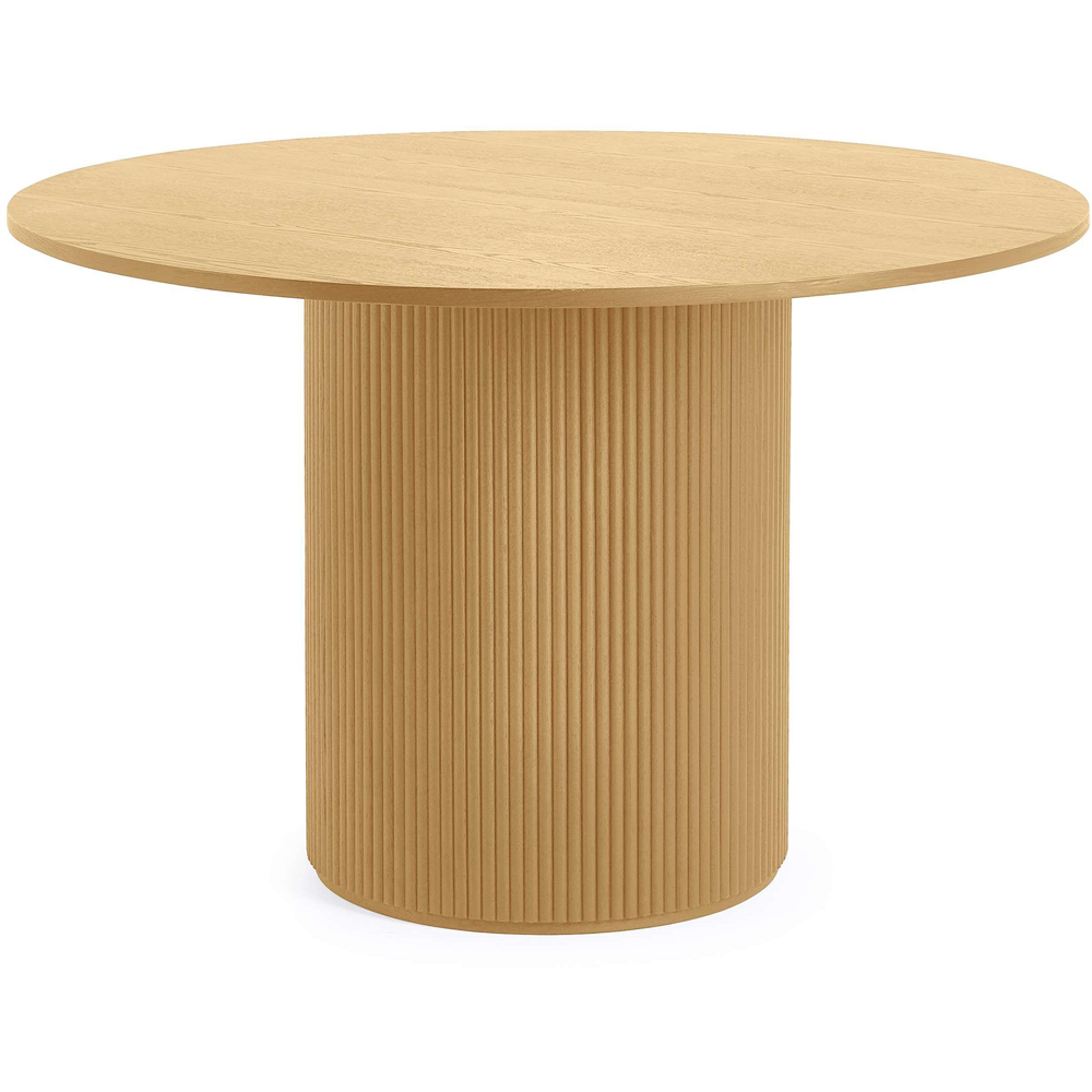 Julian Bowen Louis 4 Seater Light Oak Fluted Round Dining Table Image 2