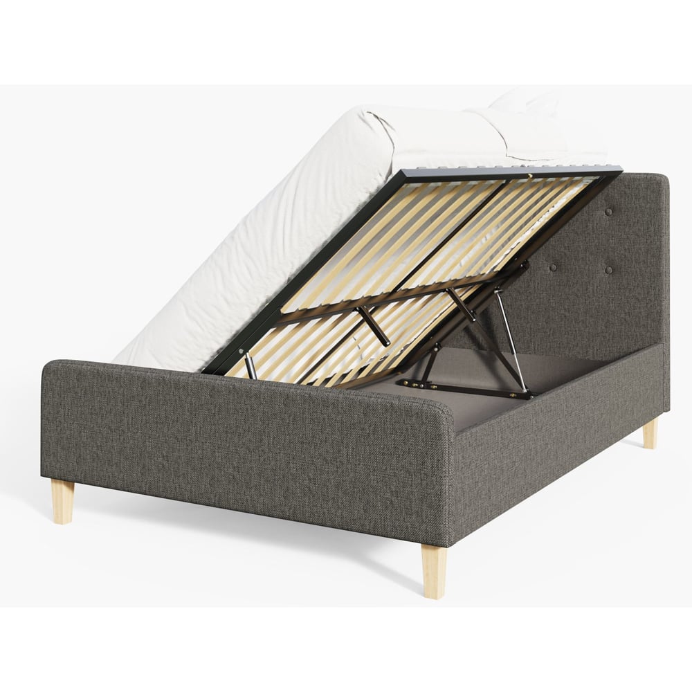 GFW Ashbourne Double Dark Grey Ottoman Bed Image 3