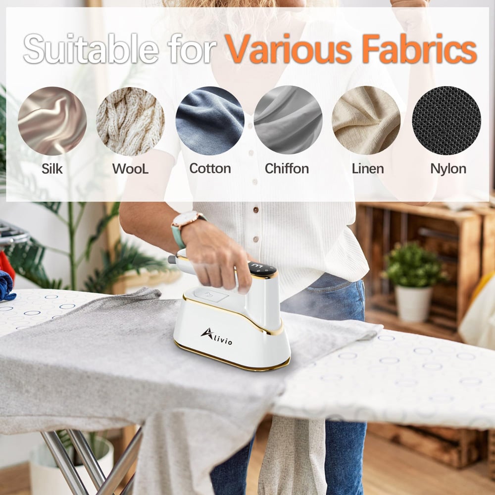 Alivio 2-in-1 White Steam Iron with LCD Screen and 180 Degree Rotating Handle Image 6