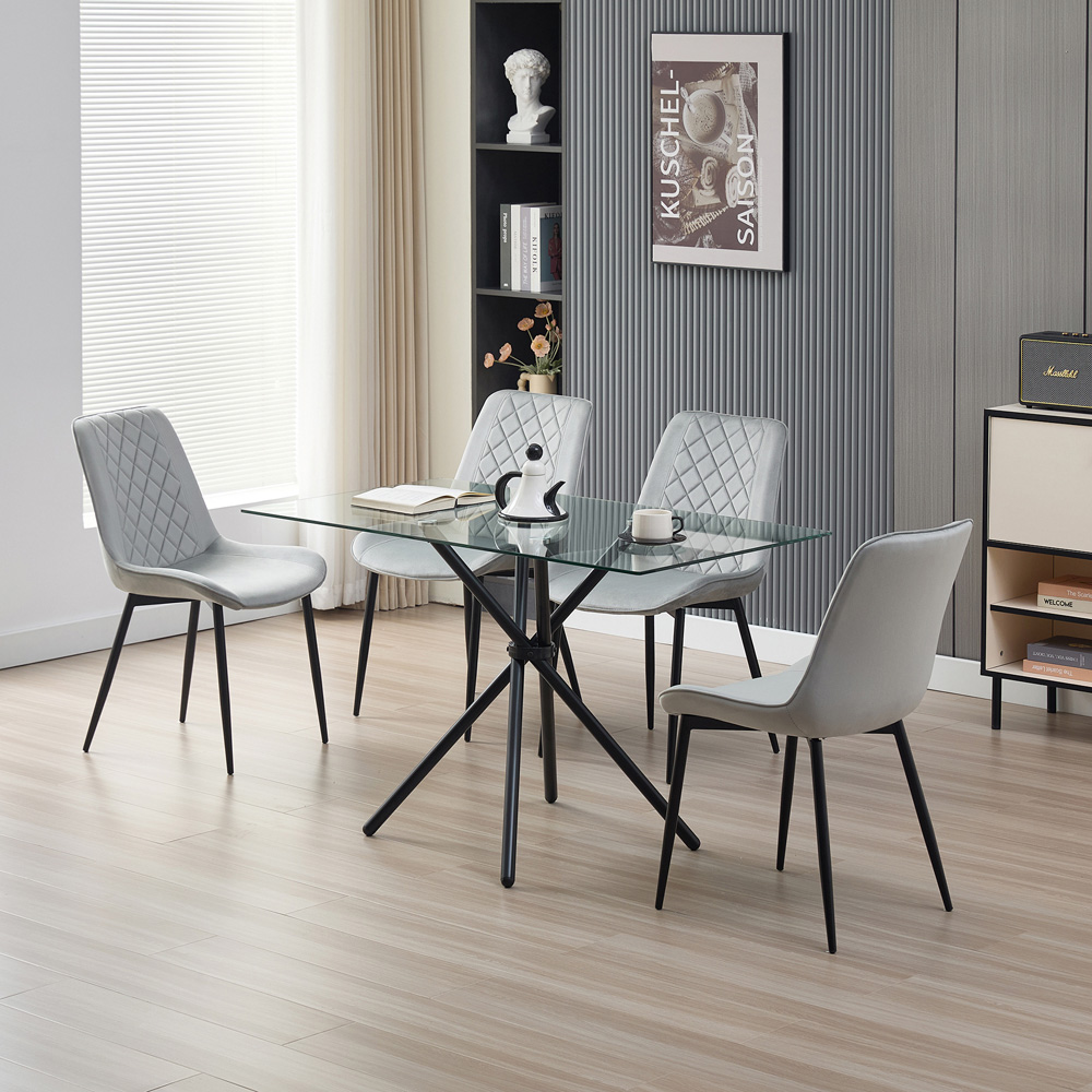 Indoor Living Miami Amelia 4 Seater Dining Set Grey Image 9