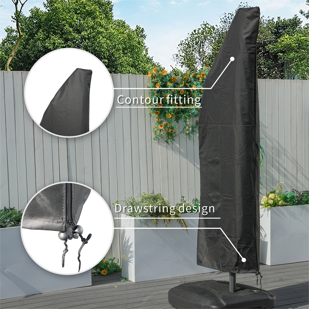 Direct Wicker Black Outdoor Waterproof Parasol Cover 7ft Image 5