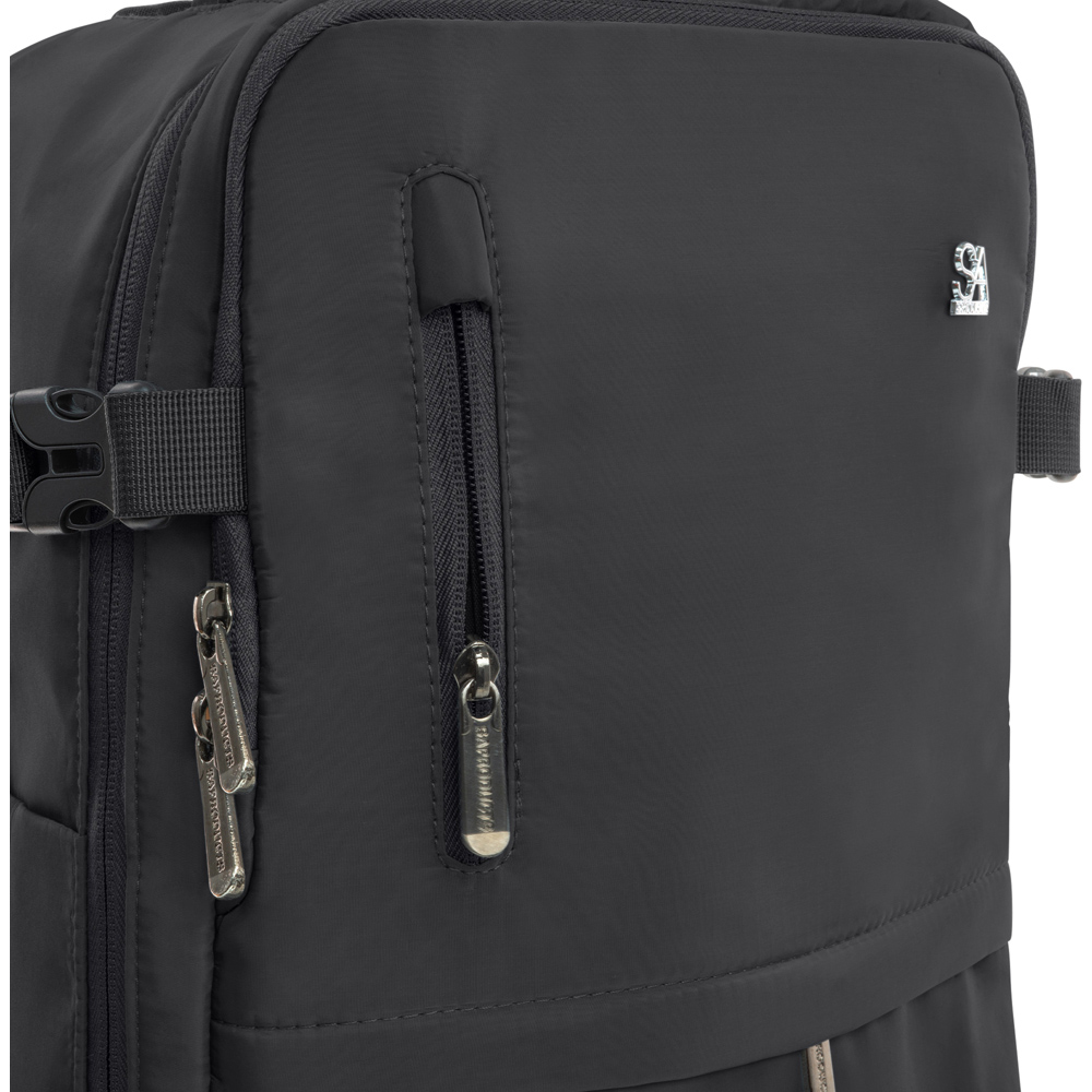 SA Products Black Cabin Backpack with USB Port and Trolley Sleeve Image 9