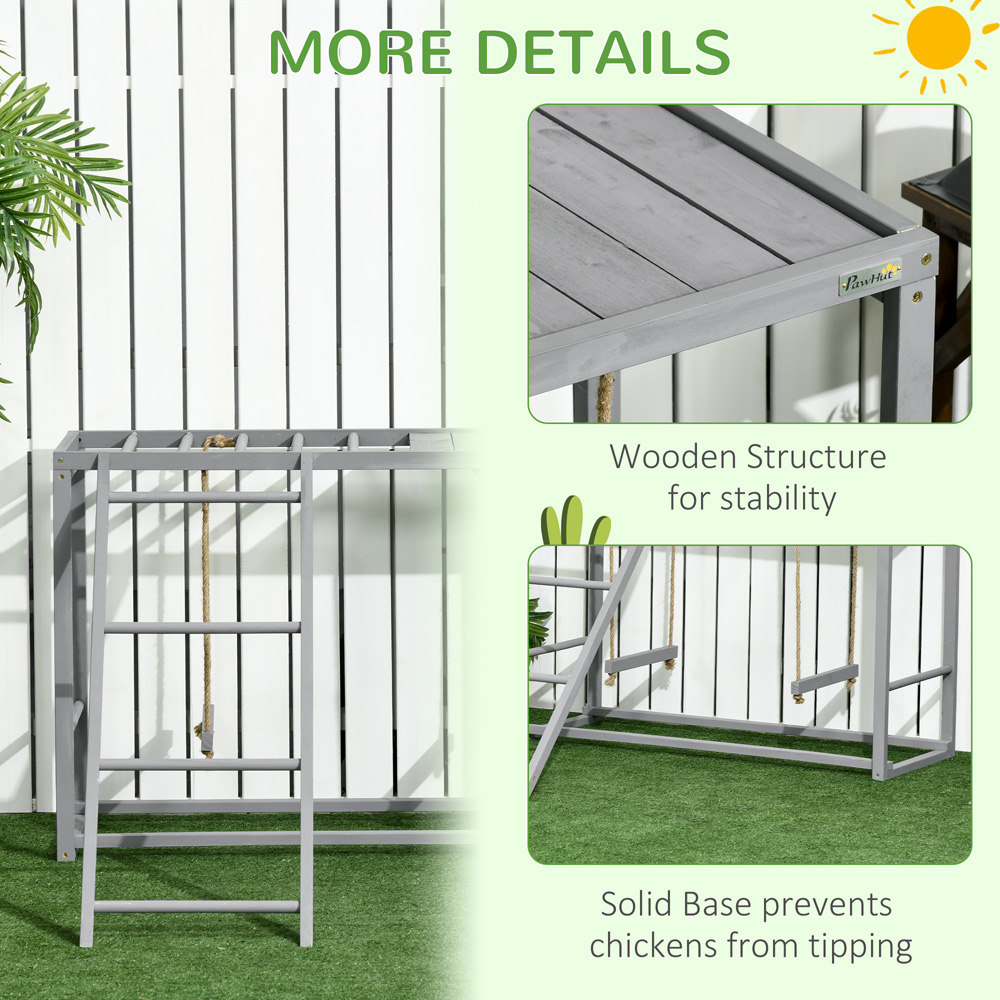 PawHut Grey 3-4 Chicken Coop Activity Play Set Image 6