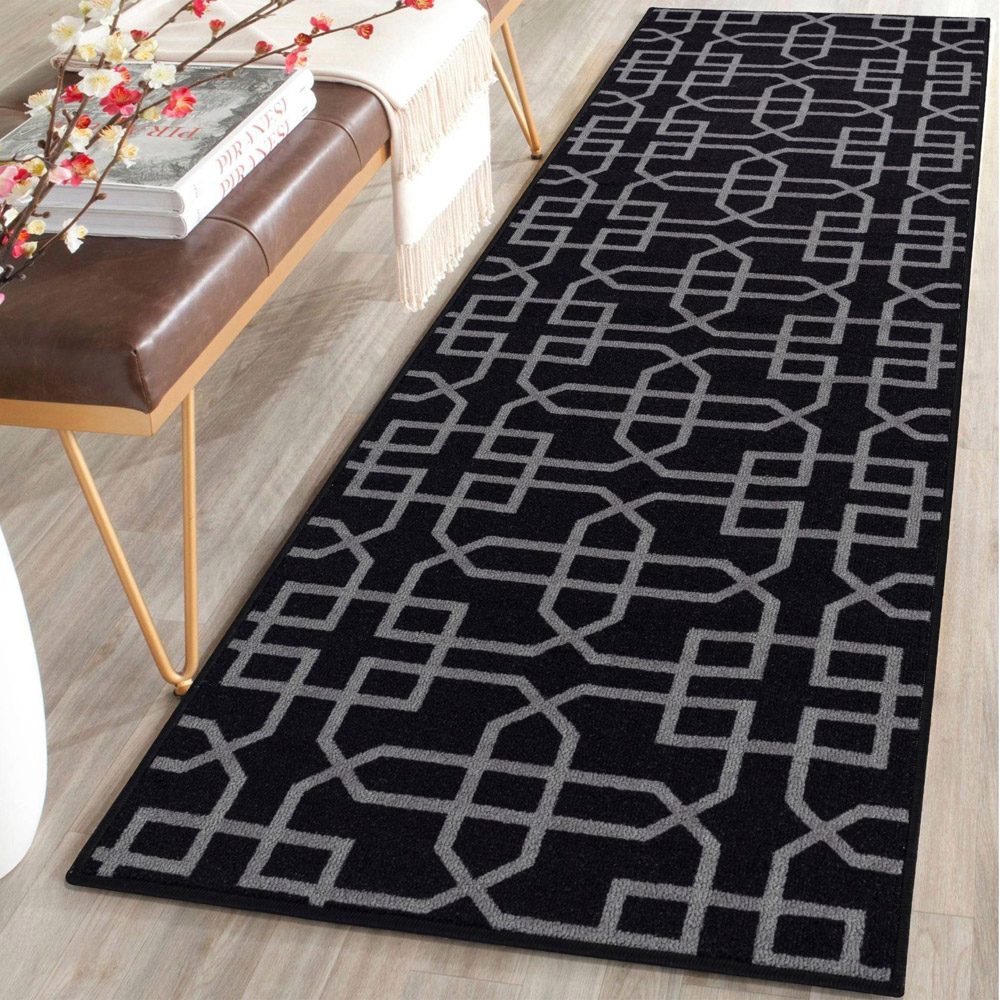 Smart Living Siam Black and Grey Gel Back Non-Slip Door Mat 50 x 80cm Image 2