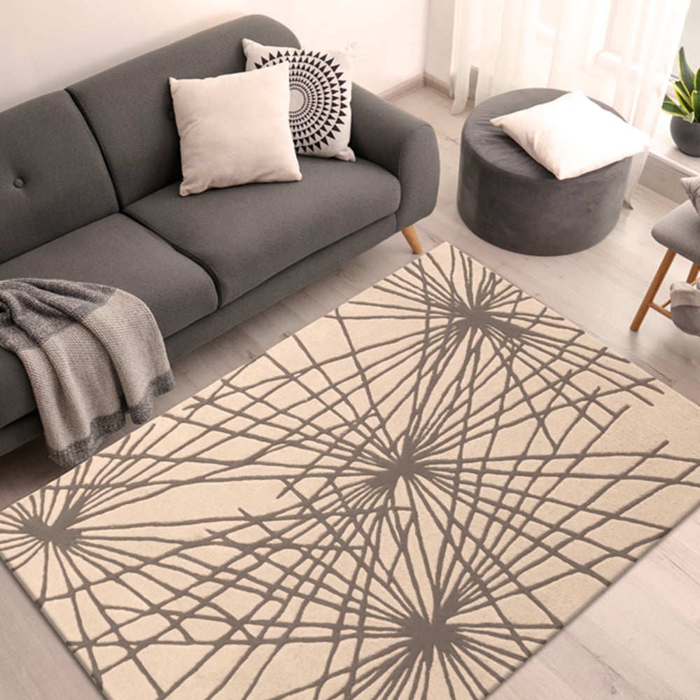 Esselle Home Aura Starburst Natural and Charcoal Rug 200 x 290cm Image 6