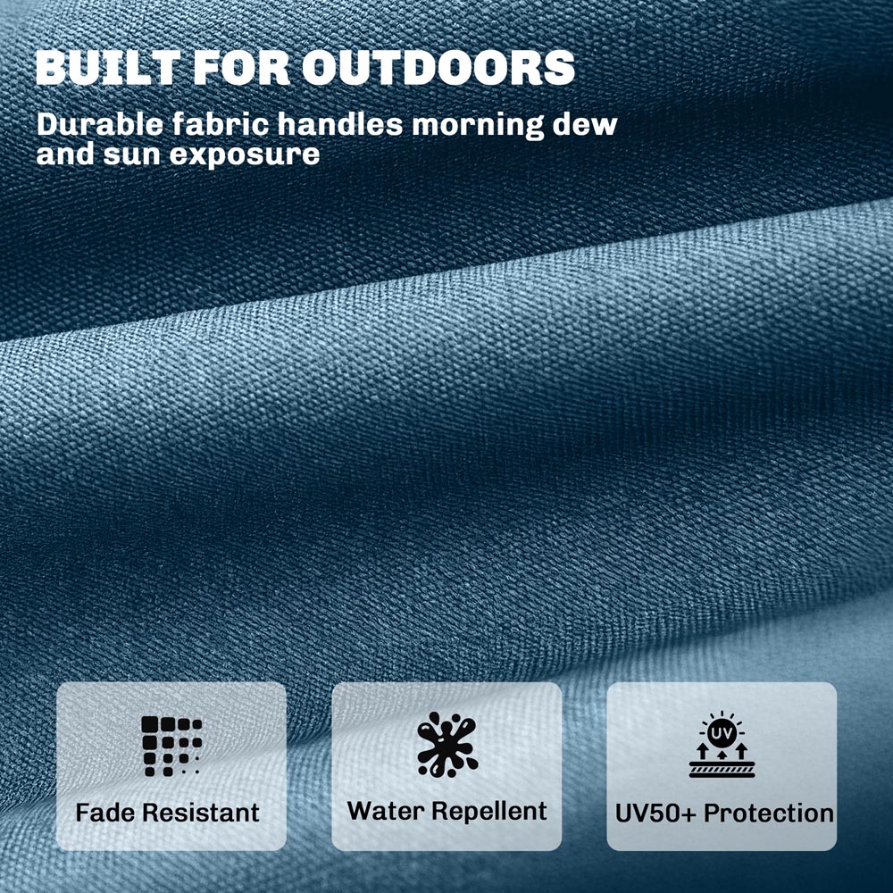 Outsunny Blue Memory Foam Sun Lounger Cushion with Ties Image 6