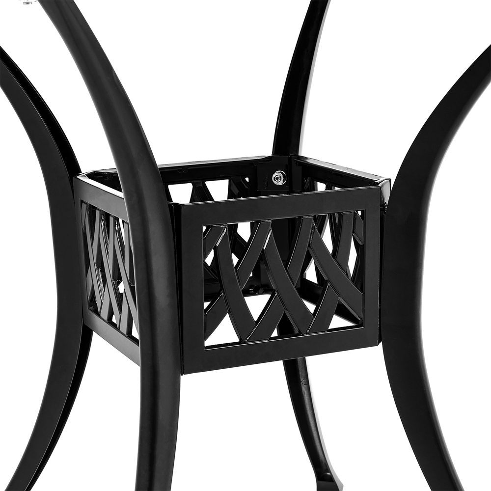 Living and Home 3 Seater Black Square Bistro Set Image 5