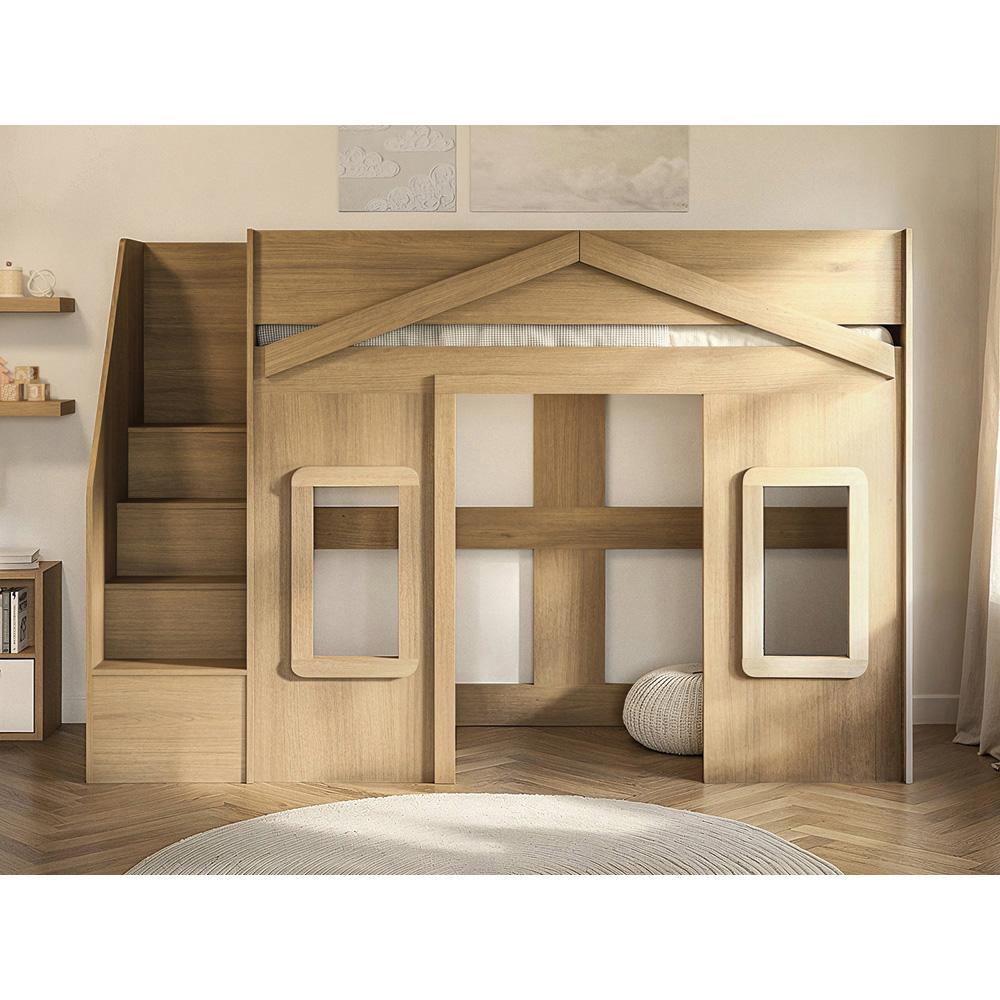 Flair Nixon Oak Playhouse High Sleeper Bed with Storage Image 5