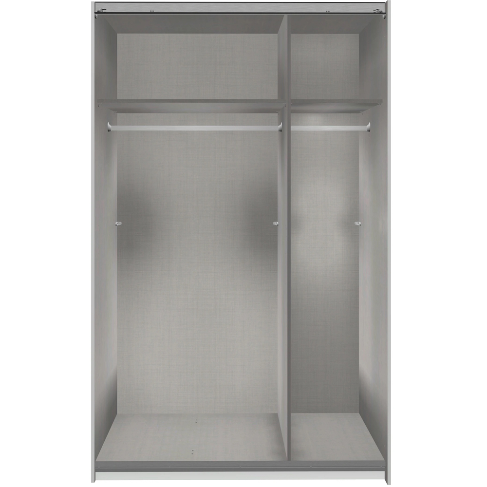 TJ'S Quba 2-Section White Mirrored Sliding Wardrobe Image 4
