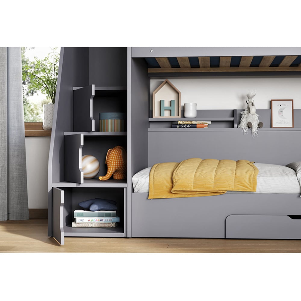 Flair Slick Grey Staircase Bunk Bed with Storage Image 6