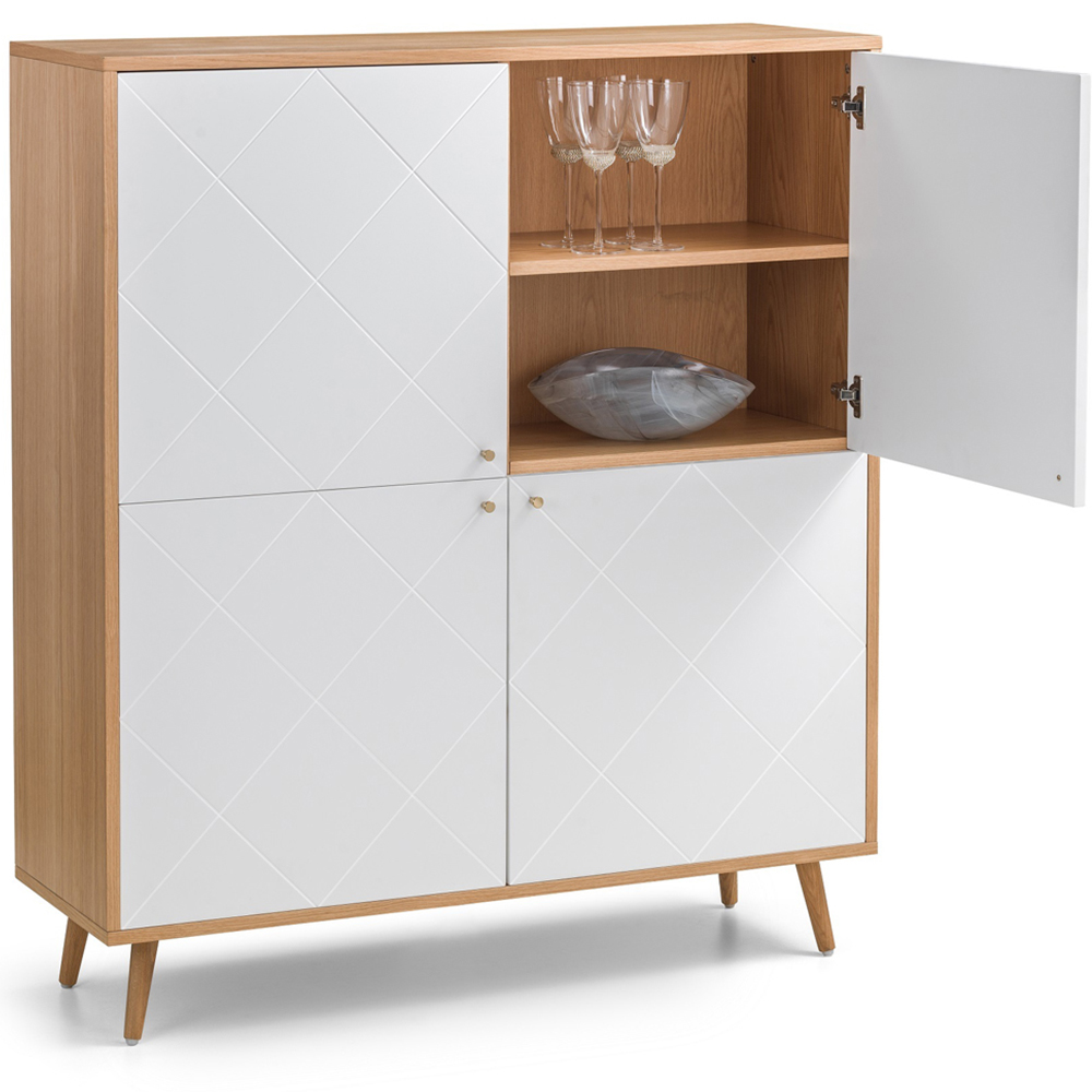 Julian Bowen Moritz 4 Door Oak and White Cabinet Image 4