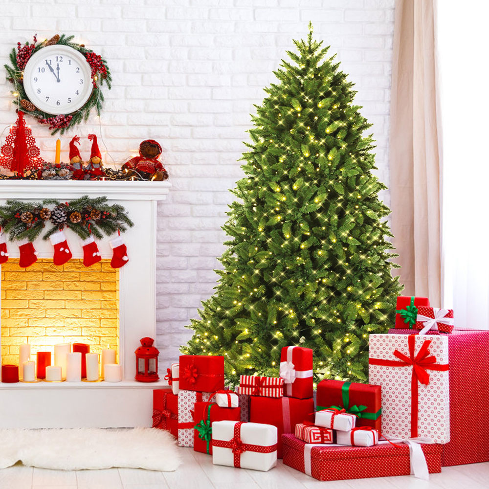 Costway Pre Lit Warm White LED Artificial Christmas Tree 6ft Image 2