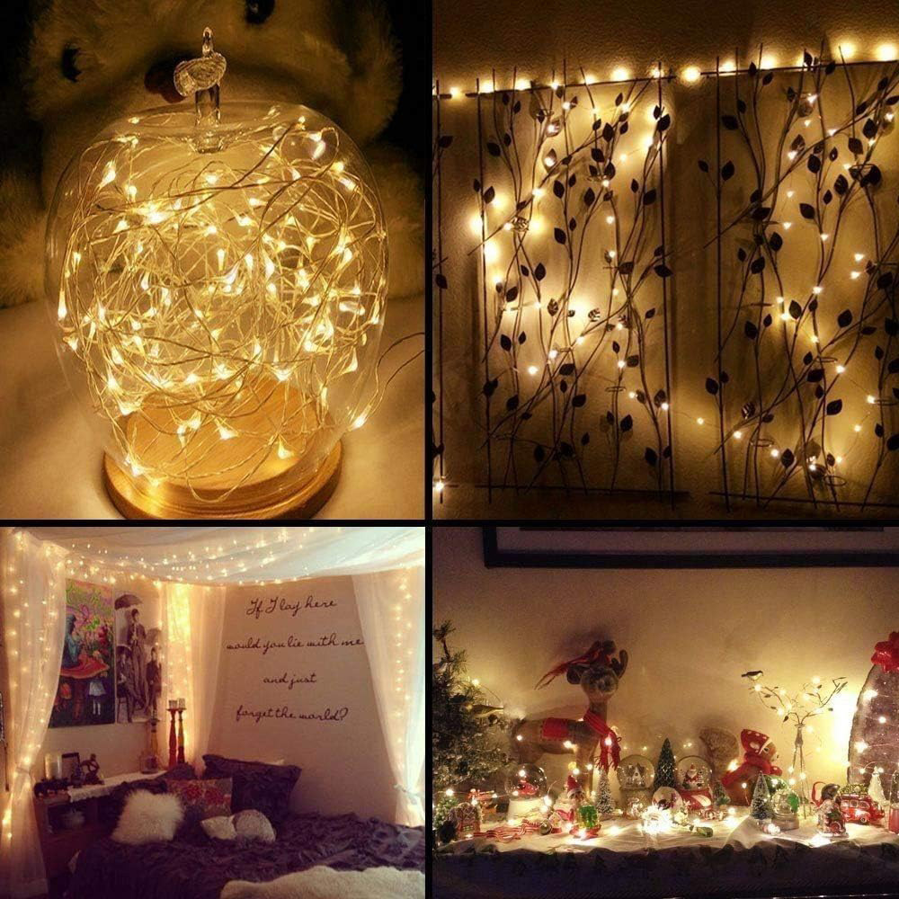 Shatchi 20 Warm White LED Gold Copper Wire Christmas String Light 2m Image 3