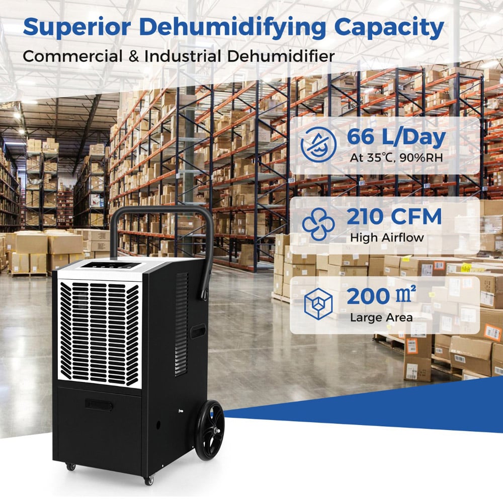 Costway White Dehumidifier with Pump and Drain Hose 66L Image 3