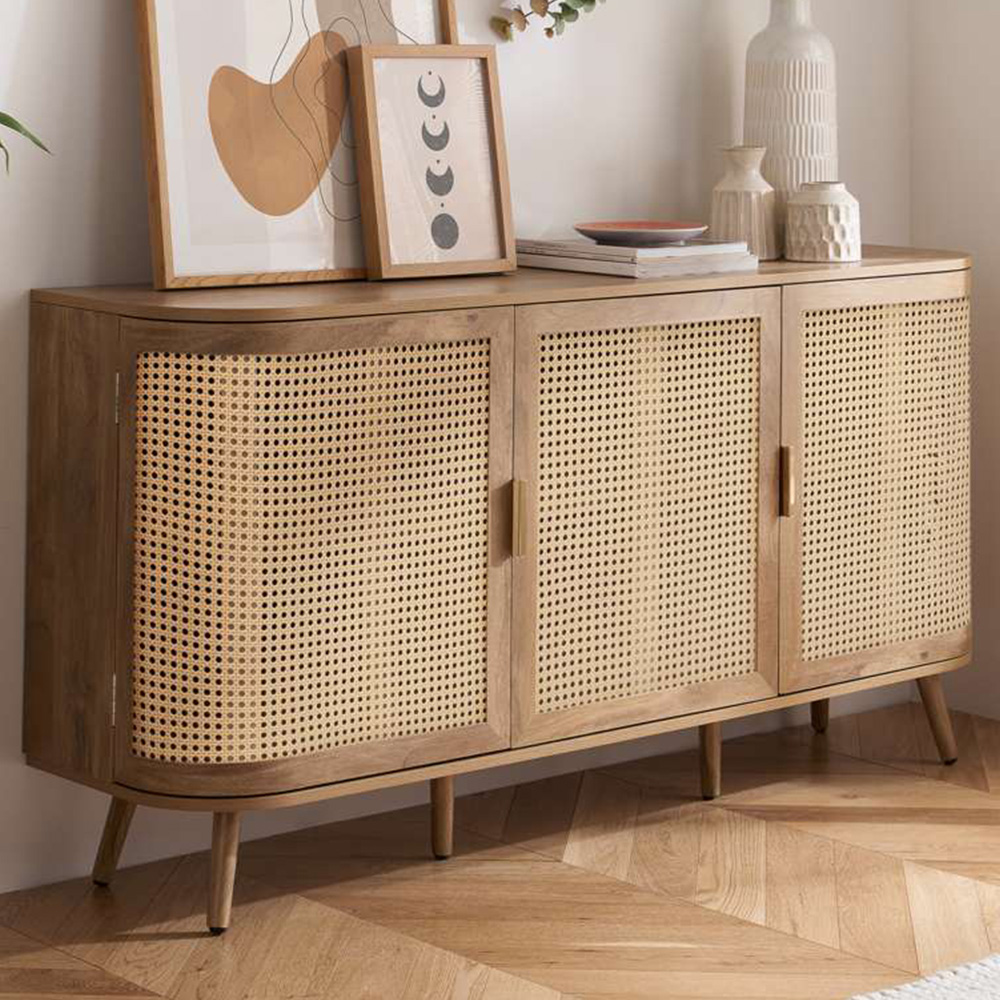 Birlea Noah 3 Door Rattan Effect Sideboard Image 1