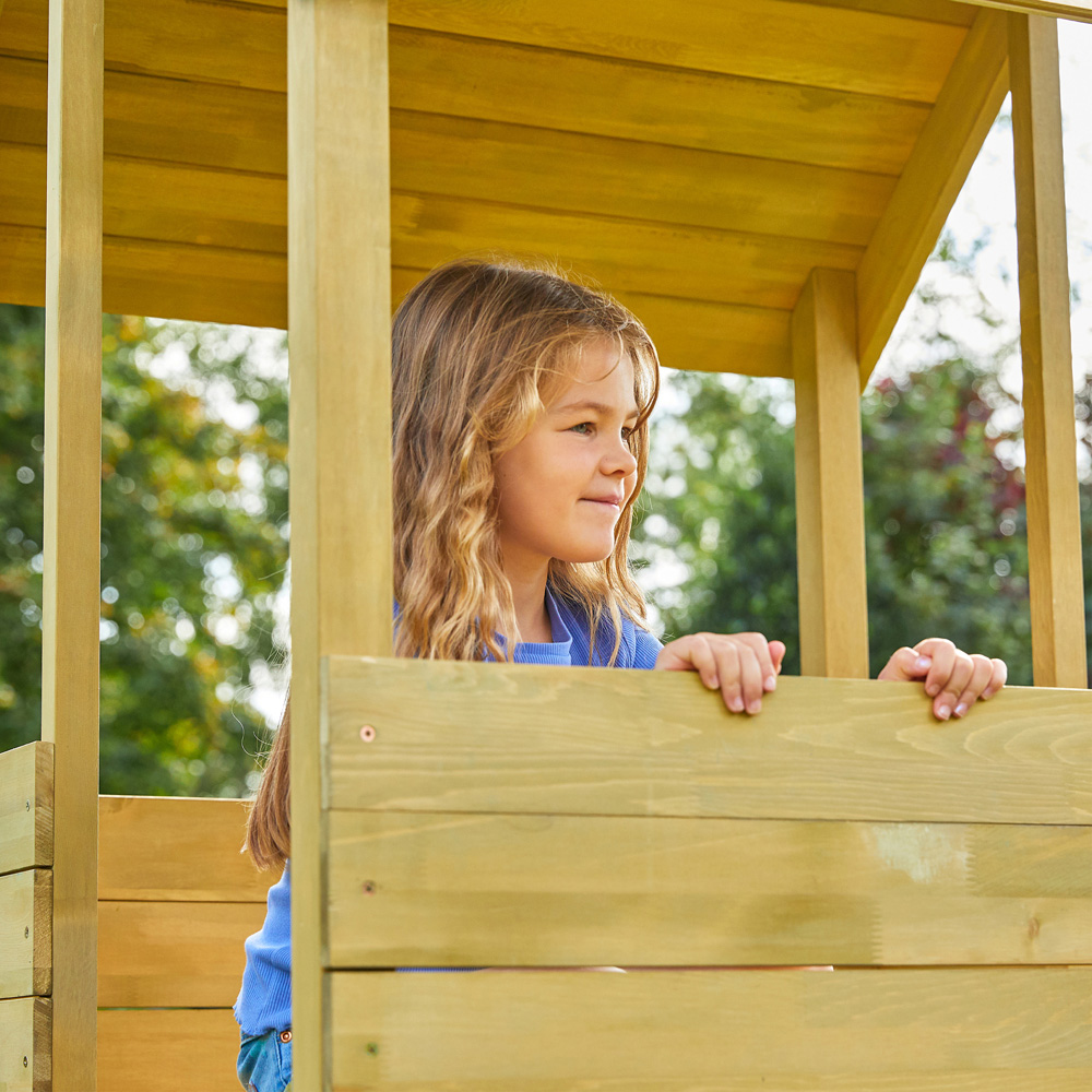 TP Kids Bluey Wooden Treehouse Play Tower with Slide and Quadpod Seat Image 6
