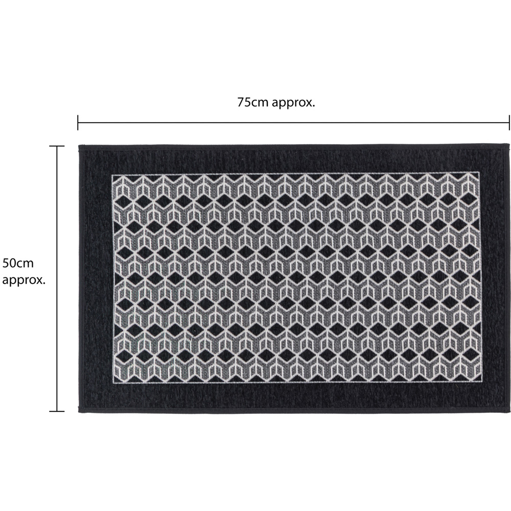 JVL Allure Black Rubber Backed Door Mat and Runner Set Image 9