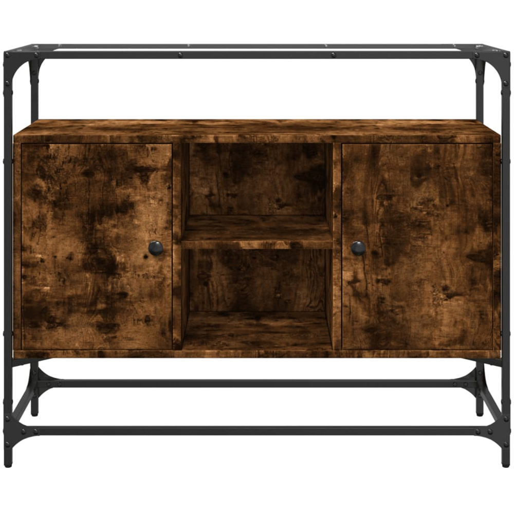 vidaXL 2 Door 3 Shelf Smoked Oak Sideboard Image 4