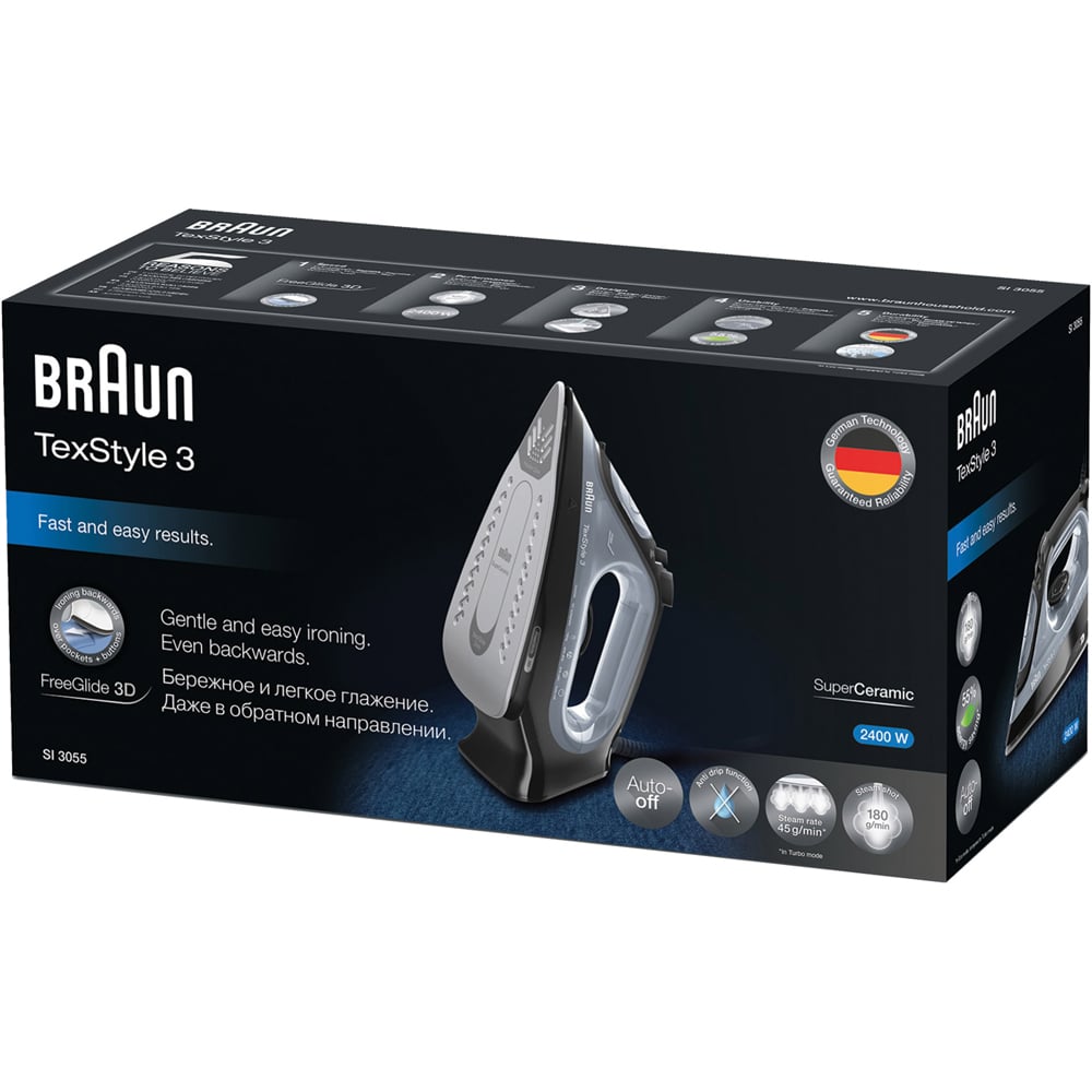 Braun Texstyle 3 BN3055 Black Steam Iron 2400W Image 4